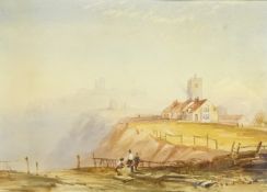 Henry Barlow Carter (British 1804-1868): Scarborough from the Cliffs,
