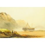 Henry Barlow Carter (British 1804-1868): Unloading a Brig at Cayton Bay near Scarborough,