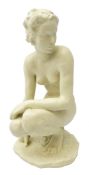 Rosenthal white porcelain study 'Hockende' modelled as a crouching nude female figure after Fritz