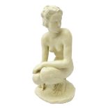 Rosenthal white porcelain study 'Hockende' modelled as a crouching nude female figure after Fritz