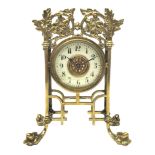 Victorian brass mantle timepiece,