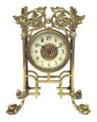 Victorian brass mantle timepiece,