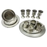 Nauticalia pewter comprising four tankards, four plates, four side plates,