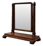 William lV figured mahogany toilet mirror,