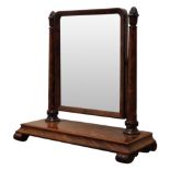 William lV figured mahogany toilet mirror,