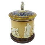 Doulton Lambeth stoneware tobacco jar & cover,