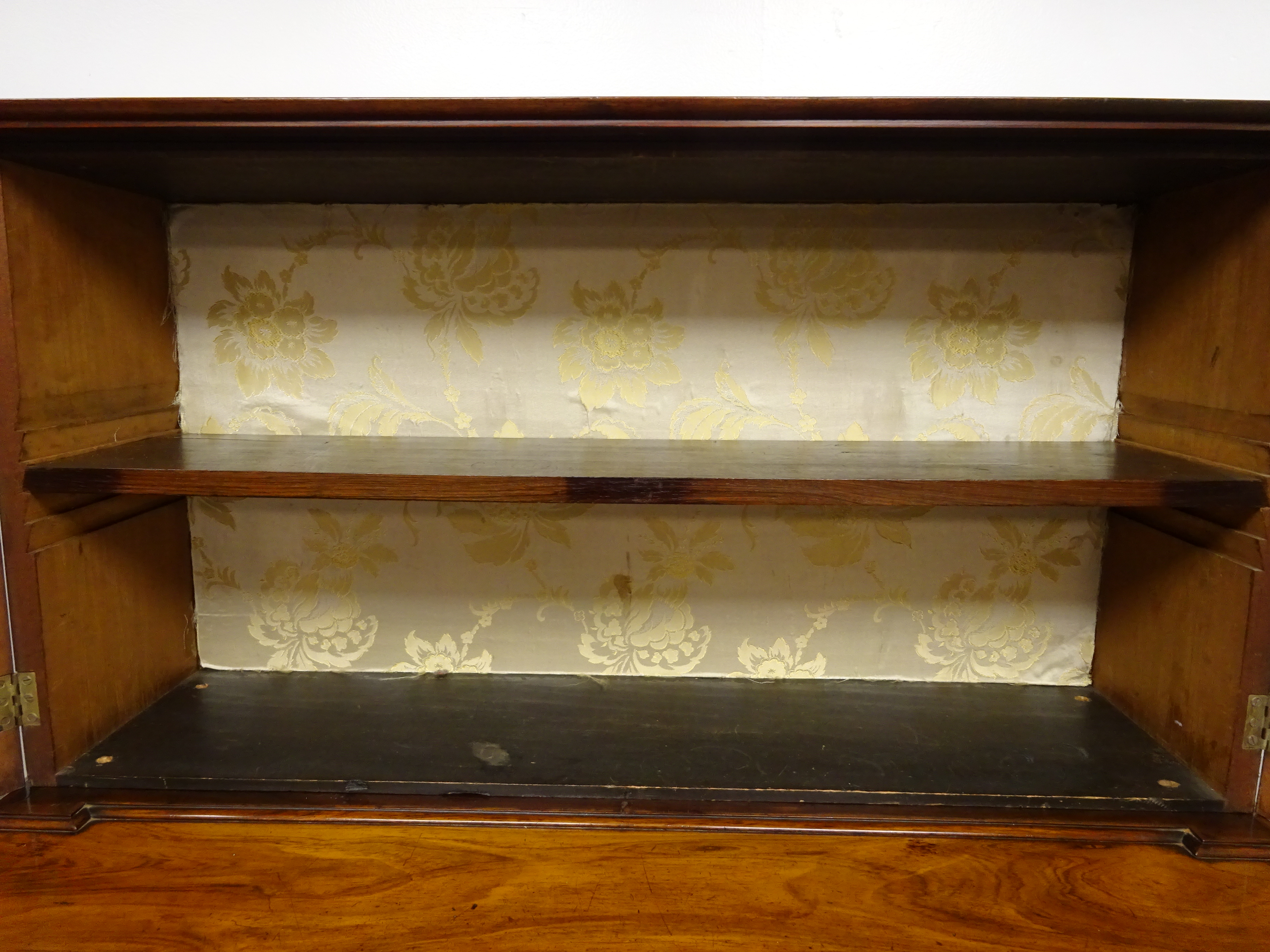 Regency rosewood secretaire cabinet, with brass galleried top and two brass grilled doors, - Image 4 of 7