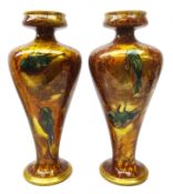 Pair Thomas Forester & Sons pottery vases designed by R Dean,