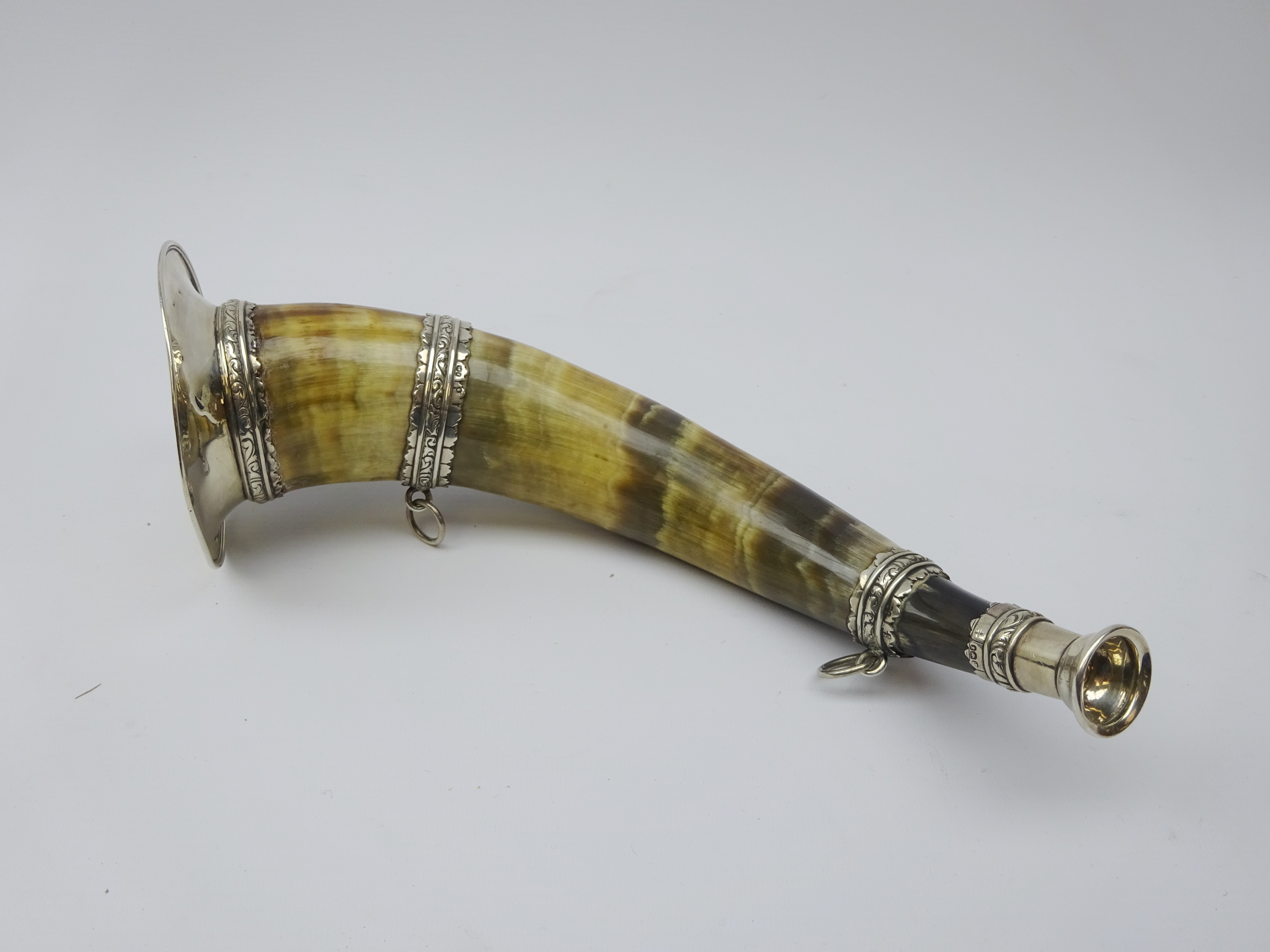 Victorian silver mounted hunting horn, inscribed William Foster P.C. - Image 2 of 4