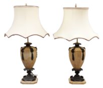 Pair of classical urn shaped table lamps by Thomas Blakemore,
