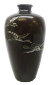 Japanese Meiji small bronze vase by Nogawa,