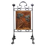 Arts and Crafts copper fire screen,