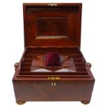 19th century mahogany work box,