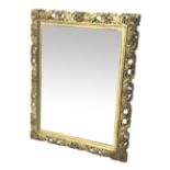 19th century gilt wood and gesso wall mirror,