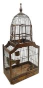 Victorian style bird cage of architectural dome shaped form,
