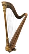 Erard inlaid giltwood and bird's eye maple framed forty-six string Gothic concert harp inscribed