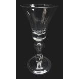 Georgian baluster wine glass,