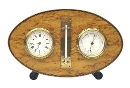 Early 20th century burr maple Weather Station,
