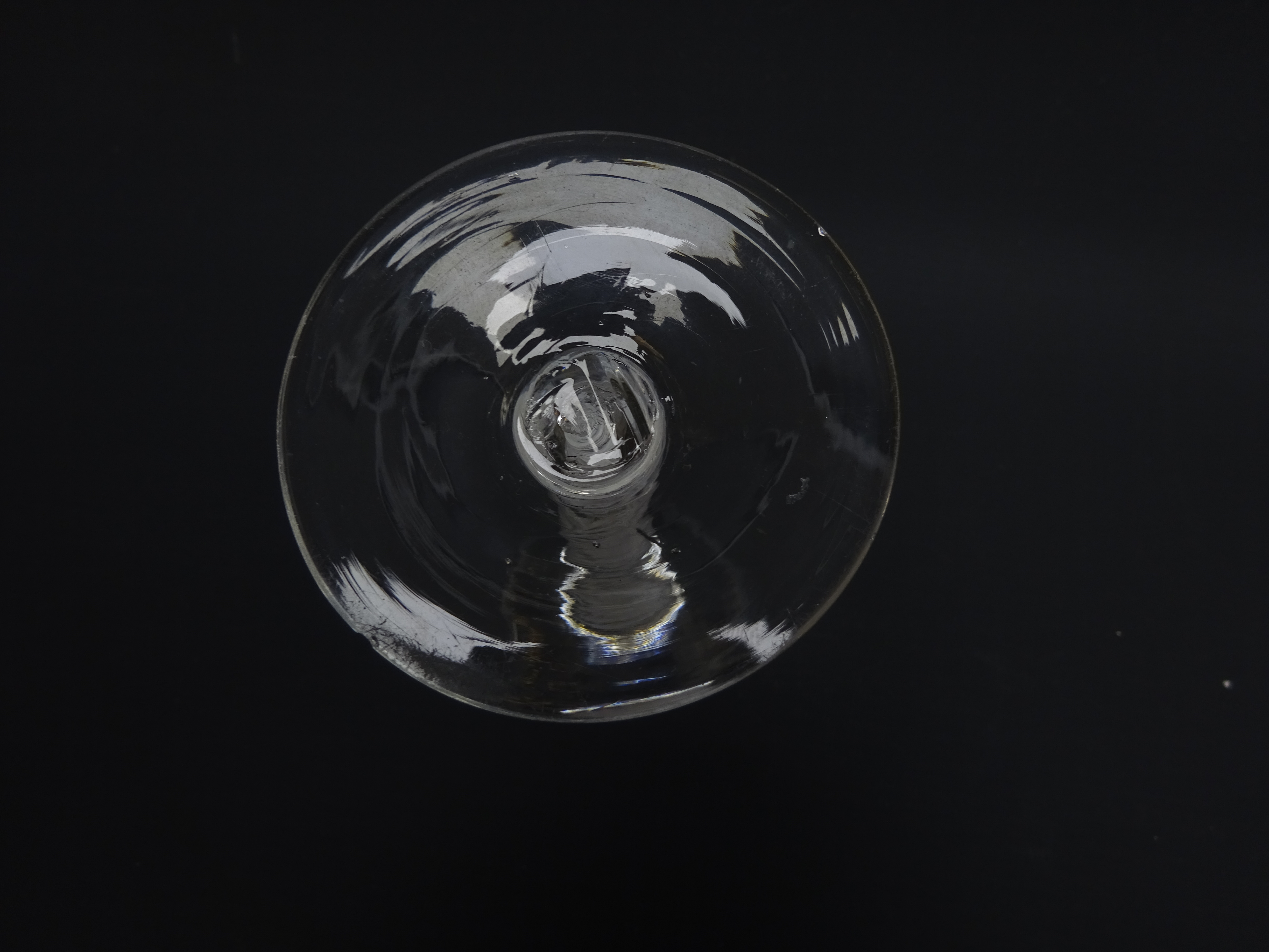 Georgian wine glass, semi-wrythen fluted ogee bowl above a opaque twist stem, - Image 8 of 8