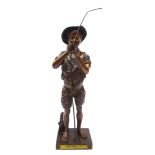 19th century patinated bronze model of a young fisherman 'Pecheur' after Adolphe Jean Lavergne,