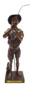 19th century patinated bronze model of a young fisherman 'Pecheur' after Adolphe Jean Lavergne,