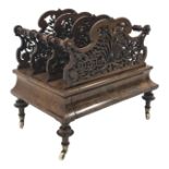 Victorian figured walnut Canterbury,