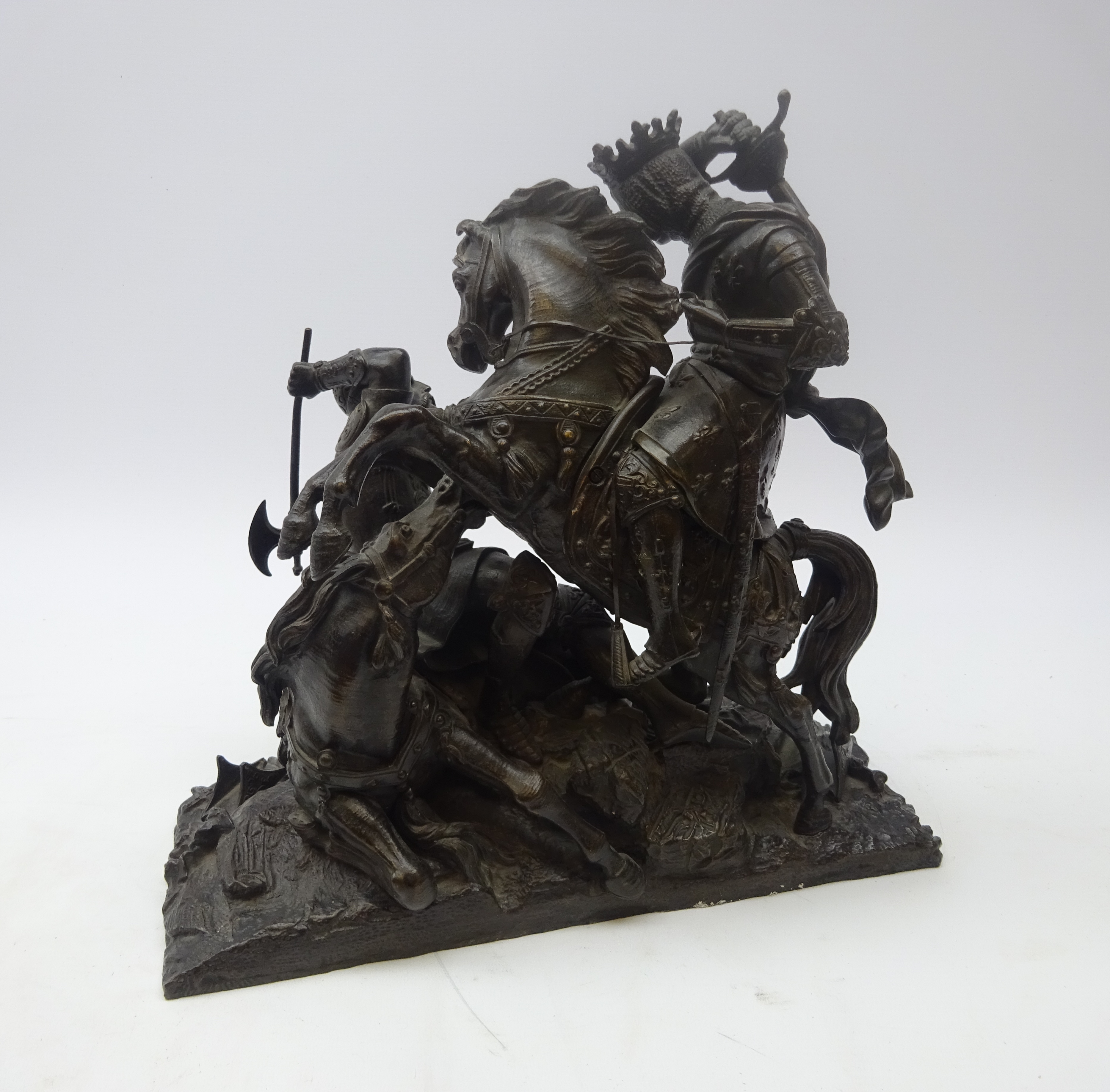 Bronze group depicting Charles Martel fighting Abderame King of the Saracens after Théodore Gechter - Image 3 of 3