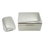 Edwardian silver rectangular cigarette case by William Neale, Chester 1906 and silver cigarette box,