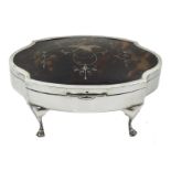 Silver and tortoiseshell oval jewellery casket by Walker & Hall Sheffield 1913, 19.