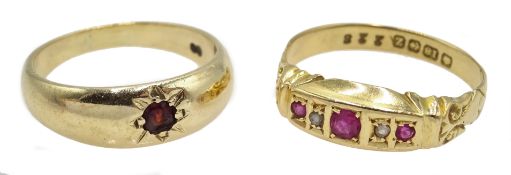 18ct gold ruby and diamond ring,