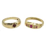 18ct gold ruby and diamond ring,