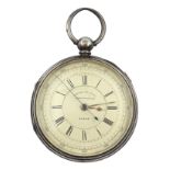 Victorian silver centre seconds chronograph pocket watch No.