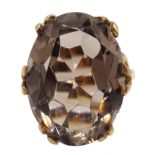 Large 9ct gold smokey quartz ring Condition Report 7.9gm P-Q<a href='//www.