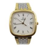 Omega De Ville gentleman's stainless steel quartz bracelet wristwatch,