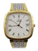 Omega De Ville gentleman's stainless steel quartz bracelet wristwatch,