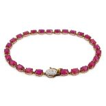 9ct gold ruby link bracelet hallmarked Condition Report <a href='//www.