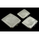 Three hallmarked silver cigarette cases 9.5oz Condition Report <a href='//www.