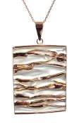 Rose gold-plated pendant necklace stamped 925 Condition Report <a href='//www.