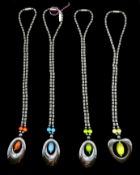 Four magnetic haemetite necklaces Condition Report <a href='//www.davidduggleby.