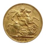1910 gold full sovereign Condition Report <a href='//www.davidduggleby.