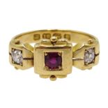 Victorian 18ct gold, ruby and diamond ring Birmingham 1880 Condition Report 3.