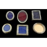 Six silver mounted freestanding miniature photograph frames hallmarked or stamped 925, 8.