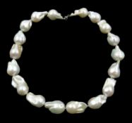 Large baroque fresh water pearl necklace the clasp stamped PT950 Condition Report