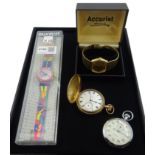 Accurist gold-plated Shockmaster manual wristwatch,