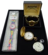 Accurist gold-plated Shockmaster manual wristwatch,
