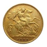 1909 gold half sovereign Condition Report <a href='//www.davidduggleby.