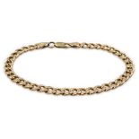 9ct gold flattened curb chain bracelet, hallmarked Condition Report approx 4.