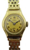 14ct gold bracelet wristwatch by Lange Glasshutte SA. hallmarked 25.