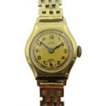 14ct gold bracelet wristwatch by Lange Glasshutte SA. hallmarked 25.