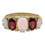 9ct gold garnet and opal ring hallmarked Condition Report 2.